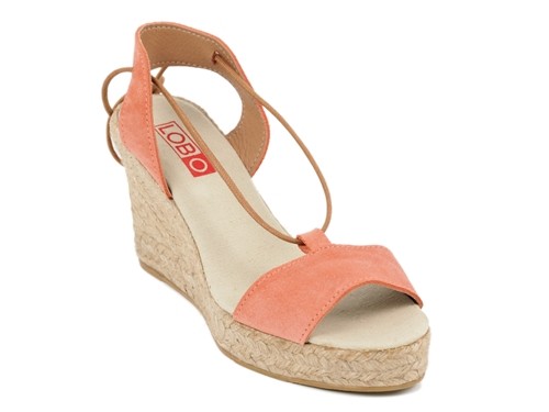 Alpargata YOMARA cuña alta y plataforma de serraje con cordón mujer