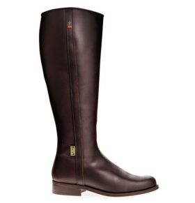 Bota de piel de tacón plano y cremallera (Mod. 290)