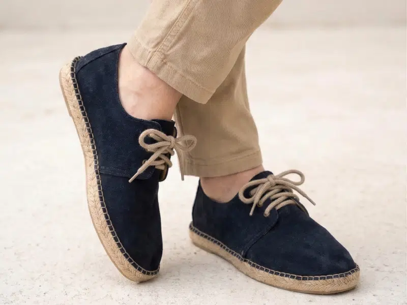 Alpargata plana Blucher de serraje para hombre