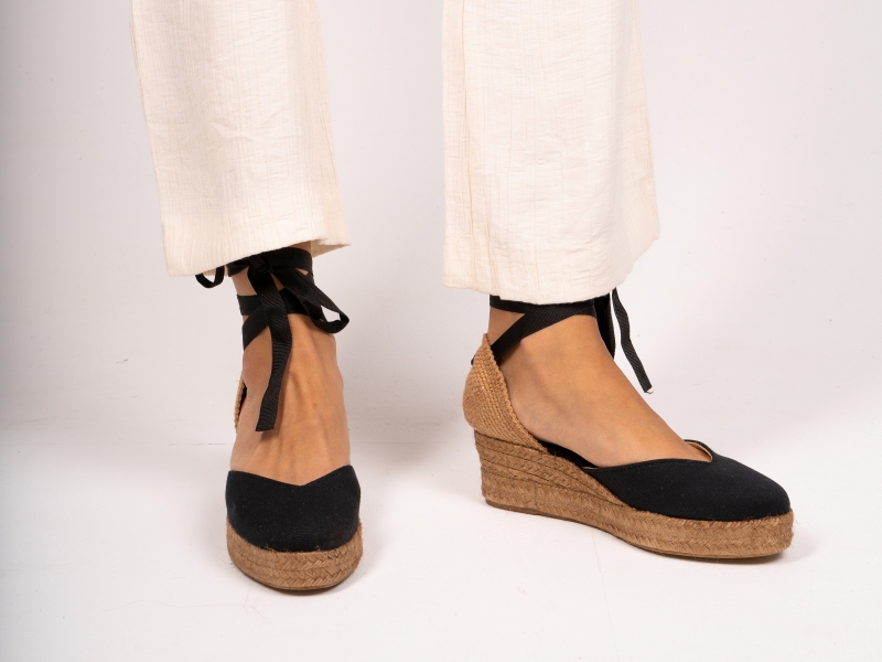Alpargata cuña media cintas TARA