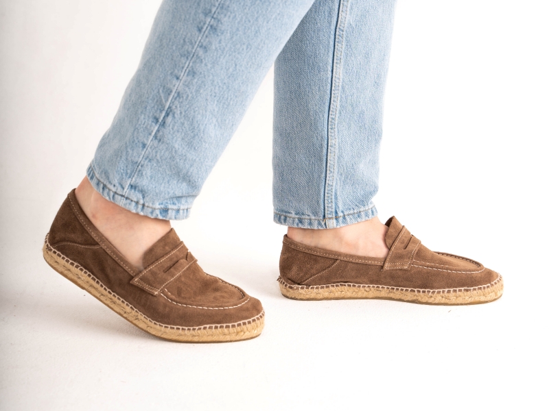 Alpargata mocasín de serraje hombre
