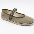 Alpargata plana Mercedita de Lona KAKI-VERDE