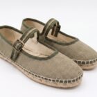 Alpargata plana Mercedita de Lona KAKI-VERDE