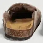 zueco serraje forrado detalleforro Zueco BIO de serraje con forro interior de pelo boreal - Detalle del forro interior
