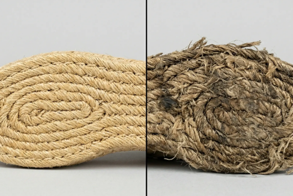 suela de esparto deteriorada