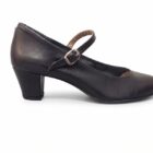 Zapato Iniciacion Piel Trabilla claveteado 1 Zapatos de flamenco iniciación piel con correa